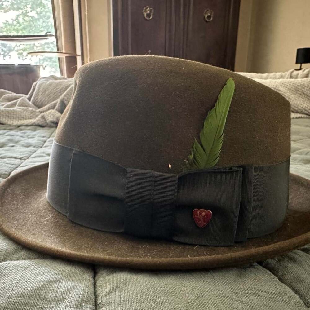 Vintage Champ Olive Green Felt Fedora Hat
